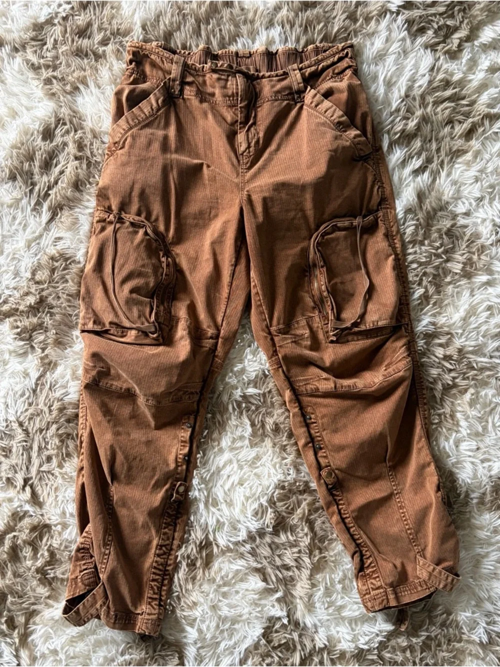 We The Free Rust-Brown Free People Can't Compare Slouch Pants Size L - Picture 5 of 8